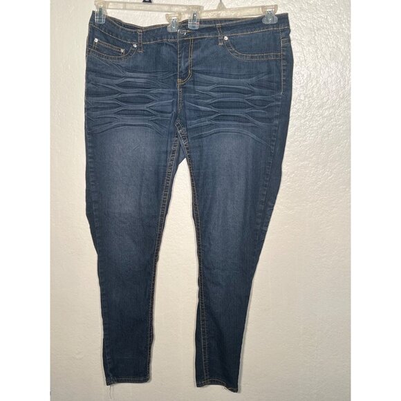 Jeans Colony 22 Denim Skinny Jeans Embroidered Back Pocket Plus Size Comfortable - Picture 5 of 15